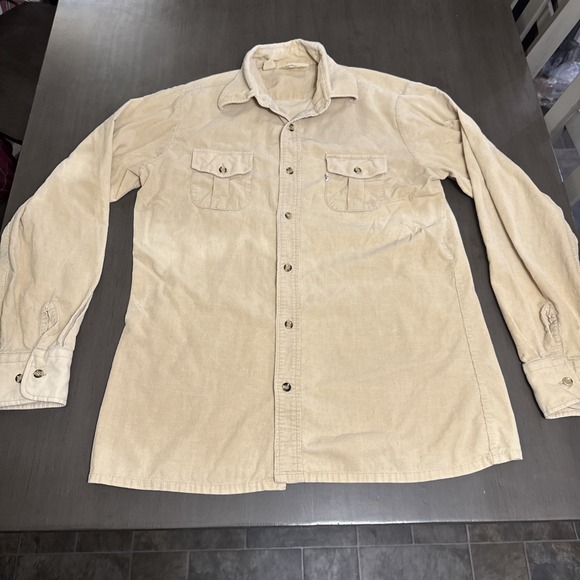 Levi's Other - Vintage Levis Button Up Shirt Large Tan Corduroy Big E For Men 70s 80s
